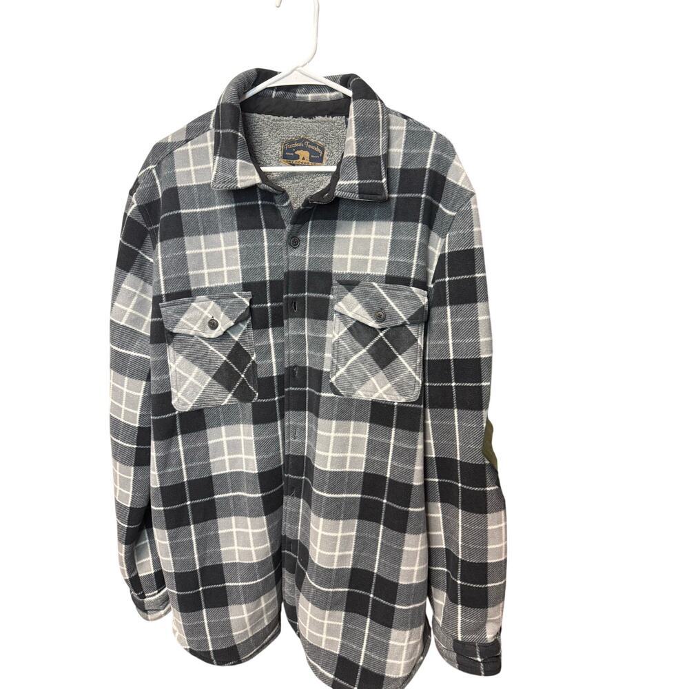 Freedom Foundry Fleece Lined Shirt Jacket Shacket Size XXL Gray Side Pockets